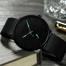 Relógio CRRJU Slim Black - Estilo Elegante com Design Ultra Fino, Movimento Quartzo