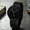 Relógio CRRJU Slim Black - Estilo Elegante com Design Ultra Fino, Movimento Quartzo