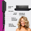 StyleBrush Pro — Mini Alisador de Cabelo 2 em 1 com Escova e Aquecimento Rápido!