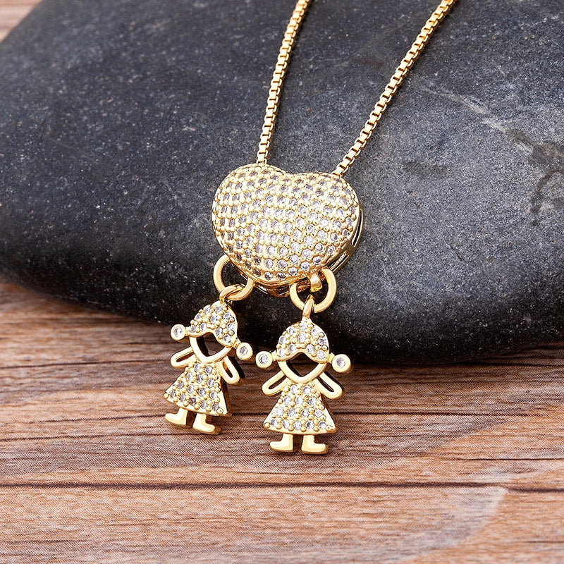 MomLove Pro — Colar de Mãe com Filhos em Cristal Zircônia!