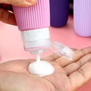 Kit 4 Frascos de Silicone Para Viagem